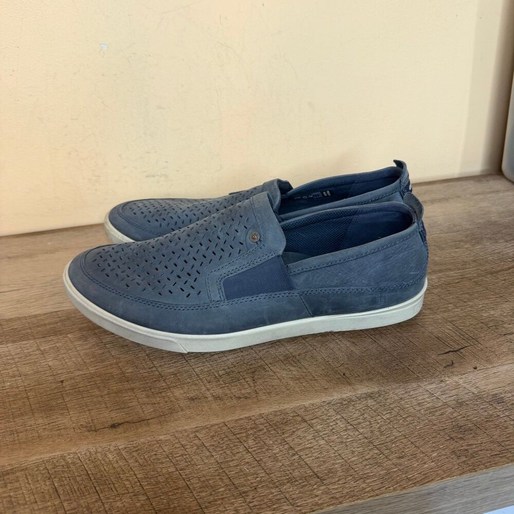 blue leather ECCO Collin Perforated Slip-On shoes men’s size 10